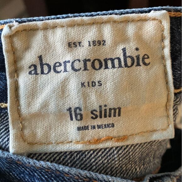 Abercrombie Kids Classic straight Destroyed Distressed Jeans 16 Slim - Picture 10 of 13